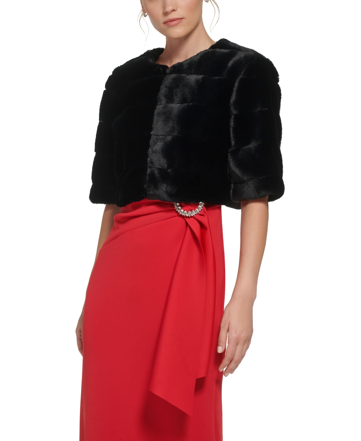 Eliza J Women's Furbie Faux Fur Cropped Jacket
