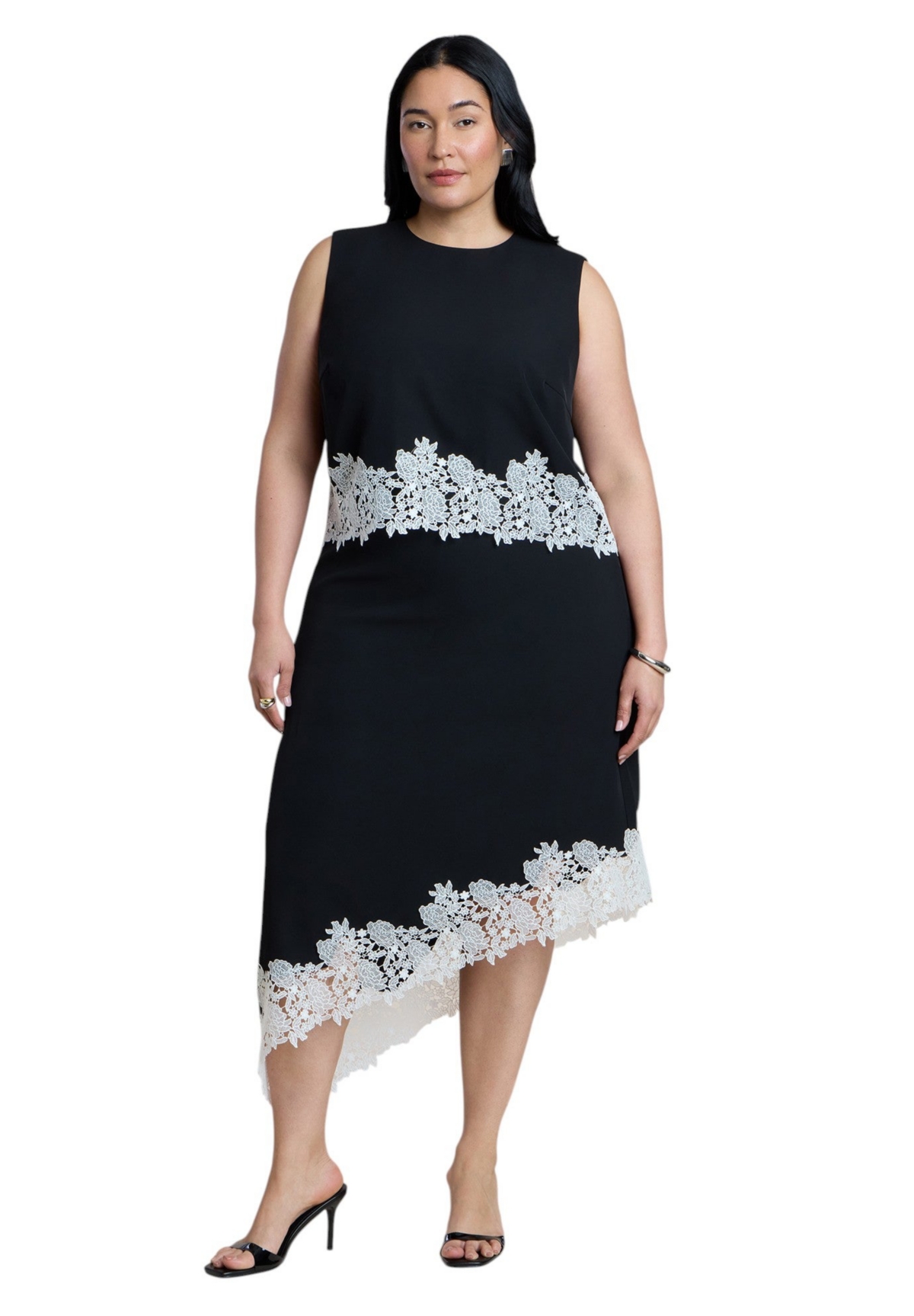 Eloquii Women's Sleeveless Lace-Trimmed Top