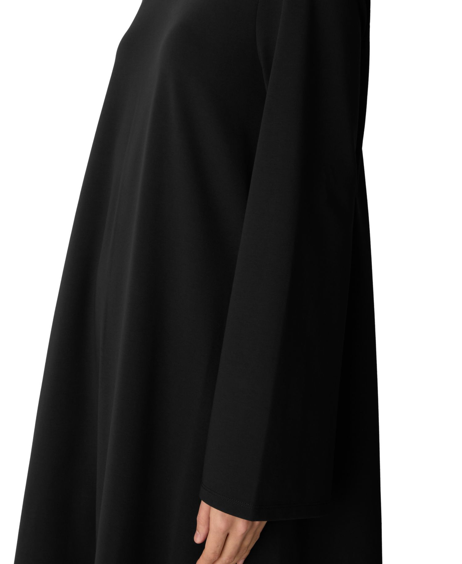Extra-Fine Ponte Long-Sleeve Midi Crewneck Dress