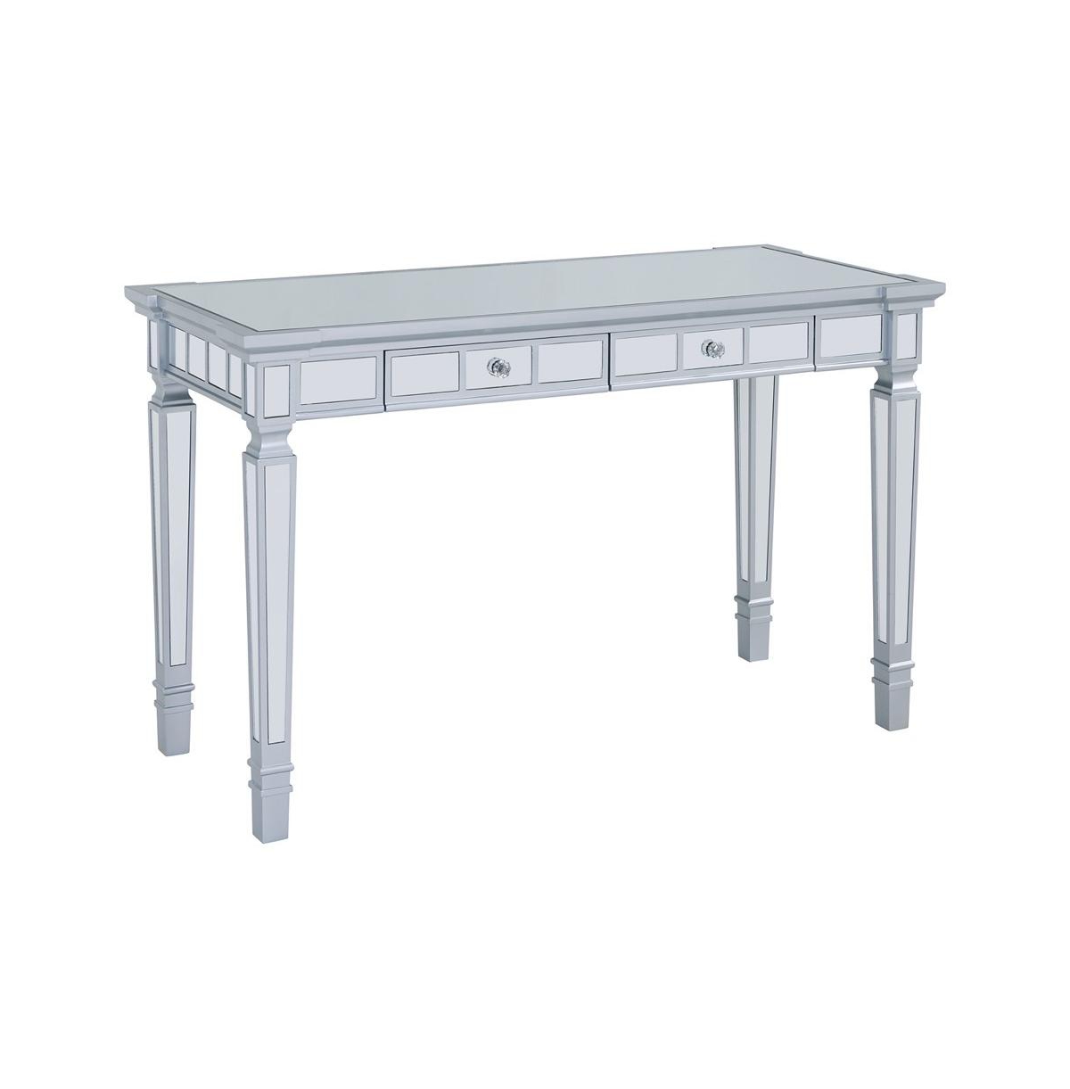 Augusta Home Glenview Glam Mirrored Writing Desk With Drawers