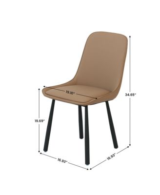 Modern PU Leather Dining Room Chairs Sturdy Metal Legs with Upholstered for Dining Kitchen Living Room Accent Side Chairs