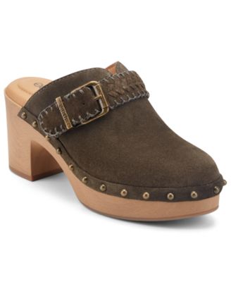 Women's Gilly Suede Studded Block Heel Clogs