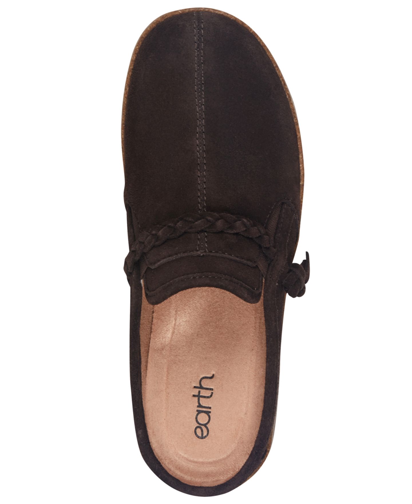 Женские сабо Earth Rosalin Suede Braided Slip-On, цвет: Тёмный коричневый замшевый — фото 4