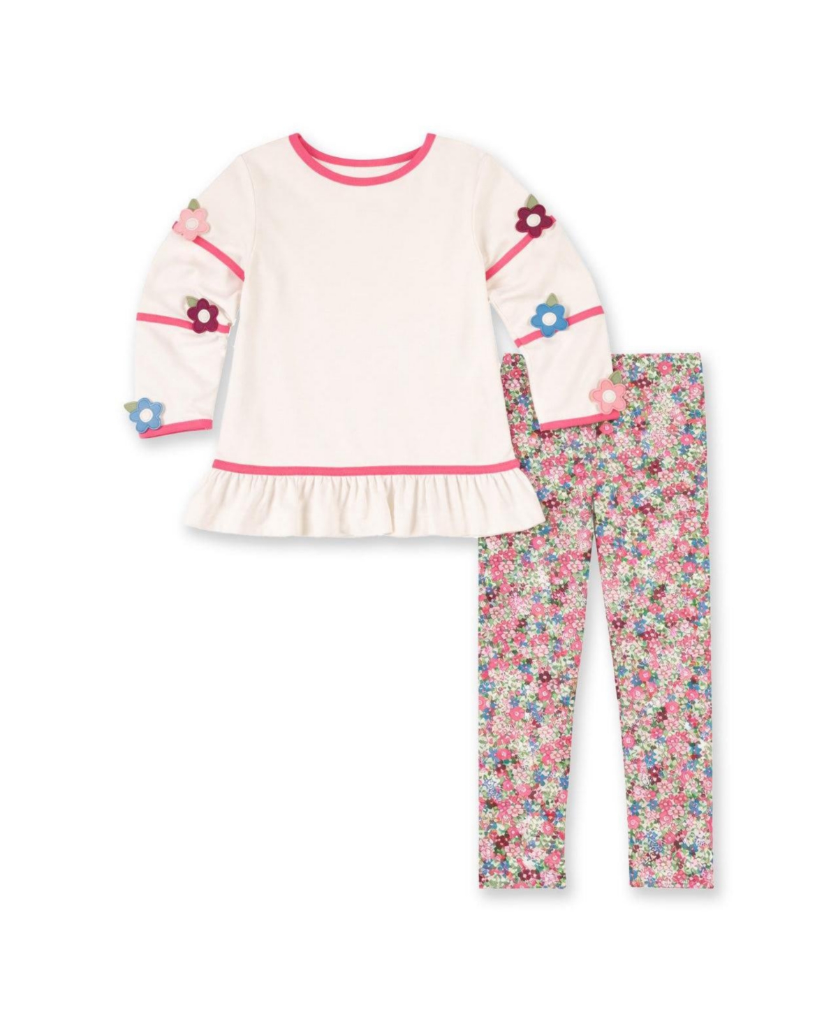 Florence Eiseman Little Girls (4-6X) Knit Tunic Set with Flowers