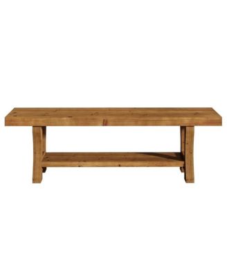 Rustic Solid Wood Entryway Bench with Warm Farmhouse Style Design