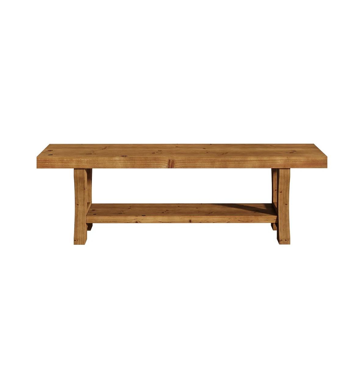 Slickblue Rustic Solid Wood Entryway Bench with Warm Farmhouse Style Design - Brown