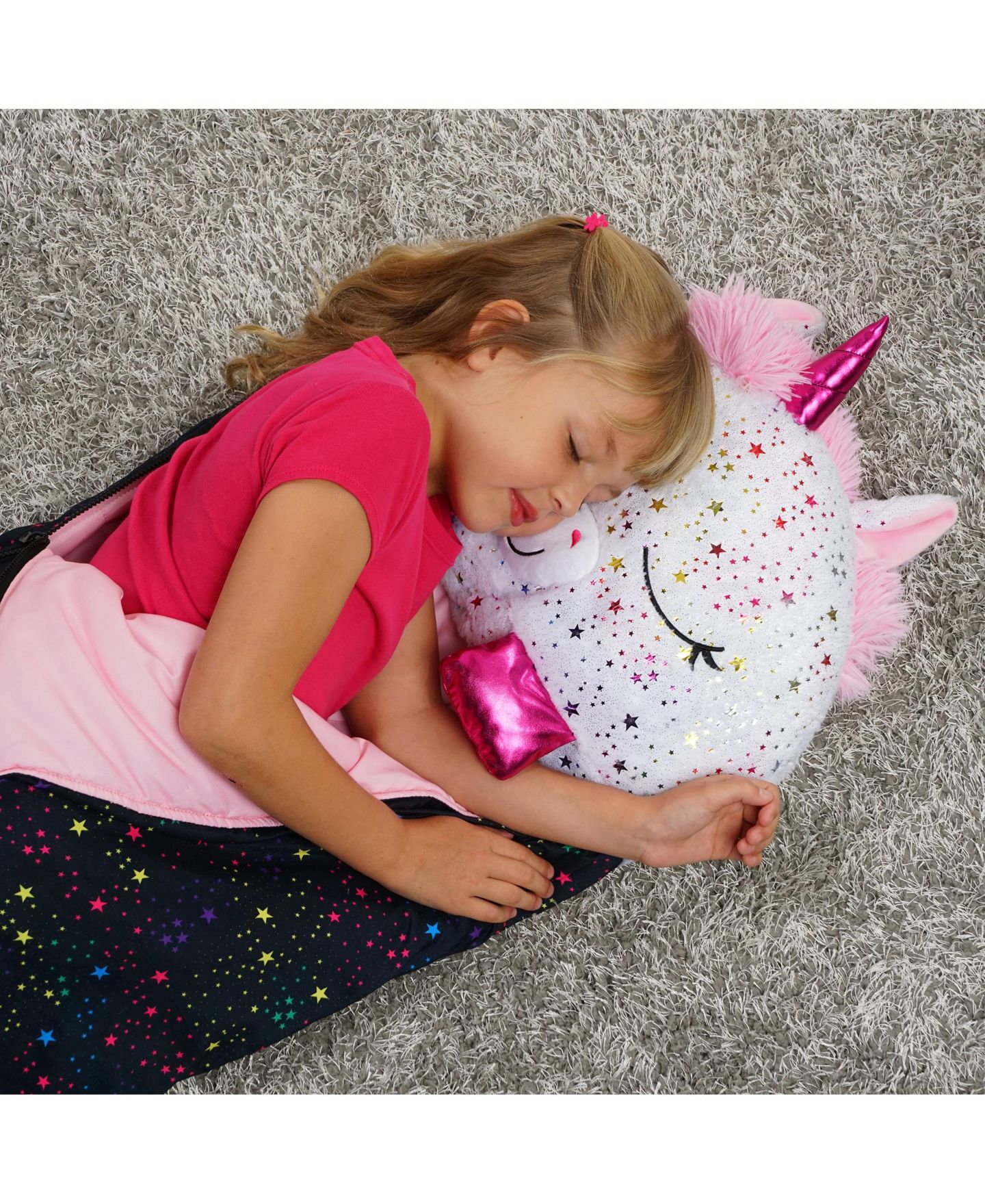 Детские мягкие игрушки Happy Nappers Shimmer Unicorn Medium Weighted Pillow and Sleepy Sack — фото 10