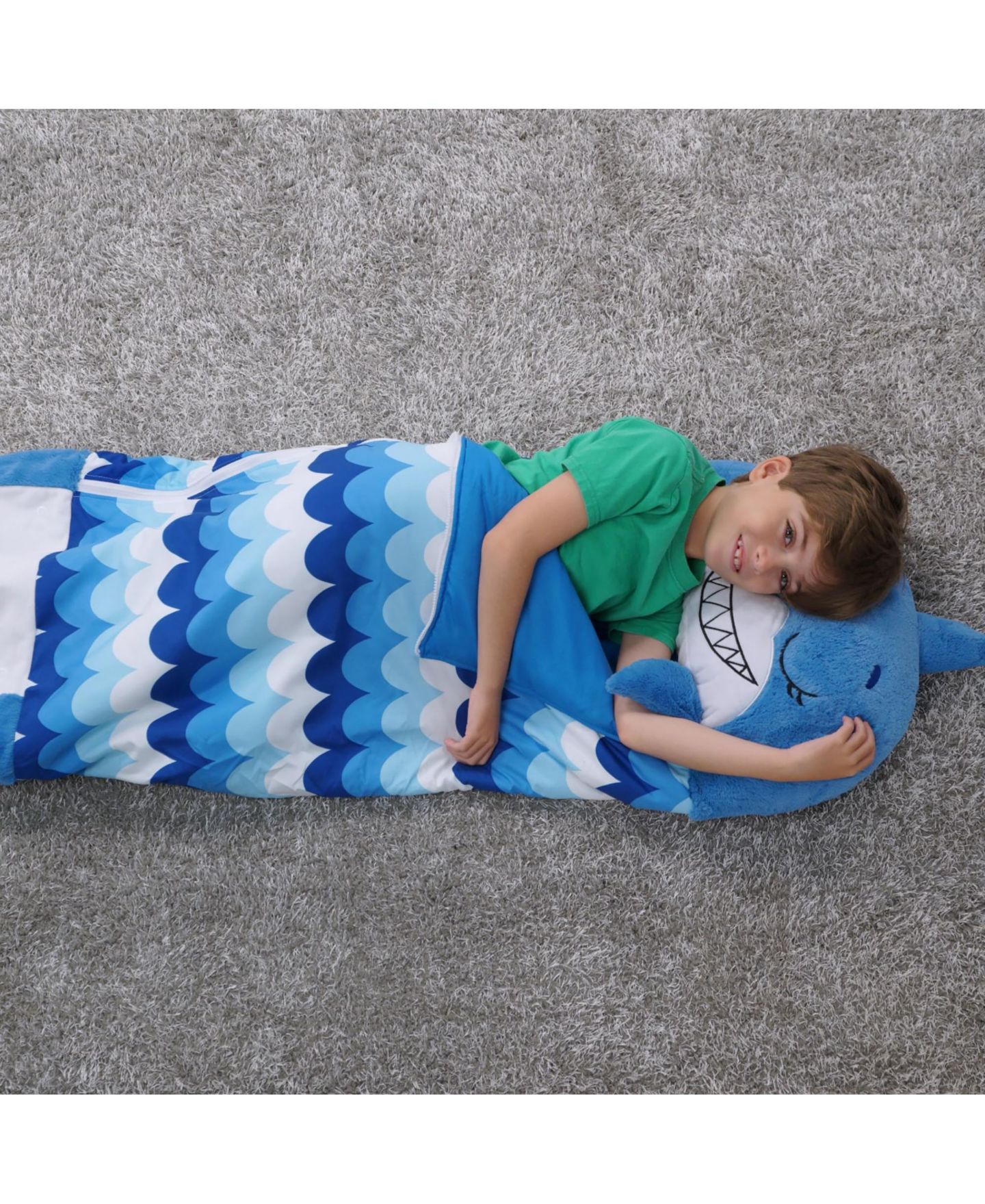 Детские мягкие игрушки Happy Nappers Shark Medium Pillow and Sleepy Sack, цвет: Open Miscellaneous — фото 8