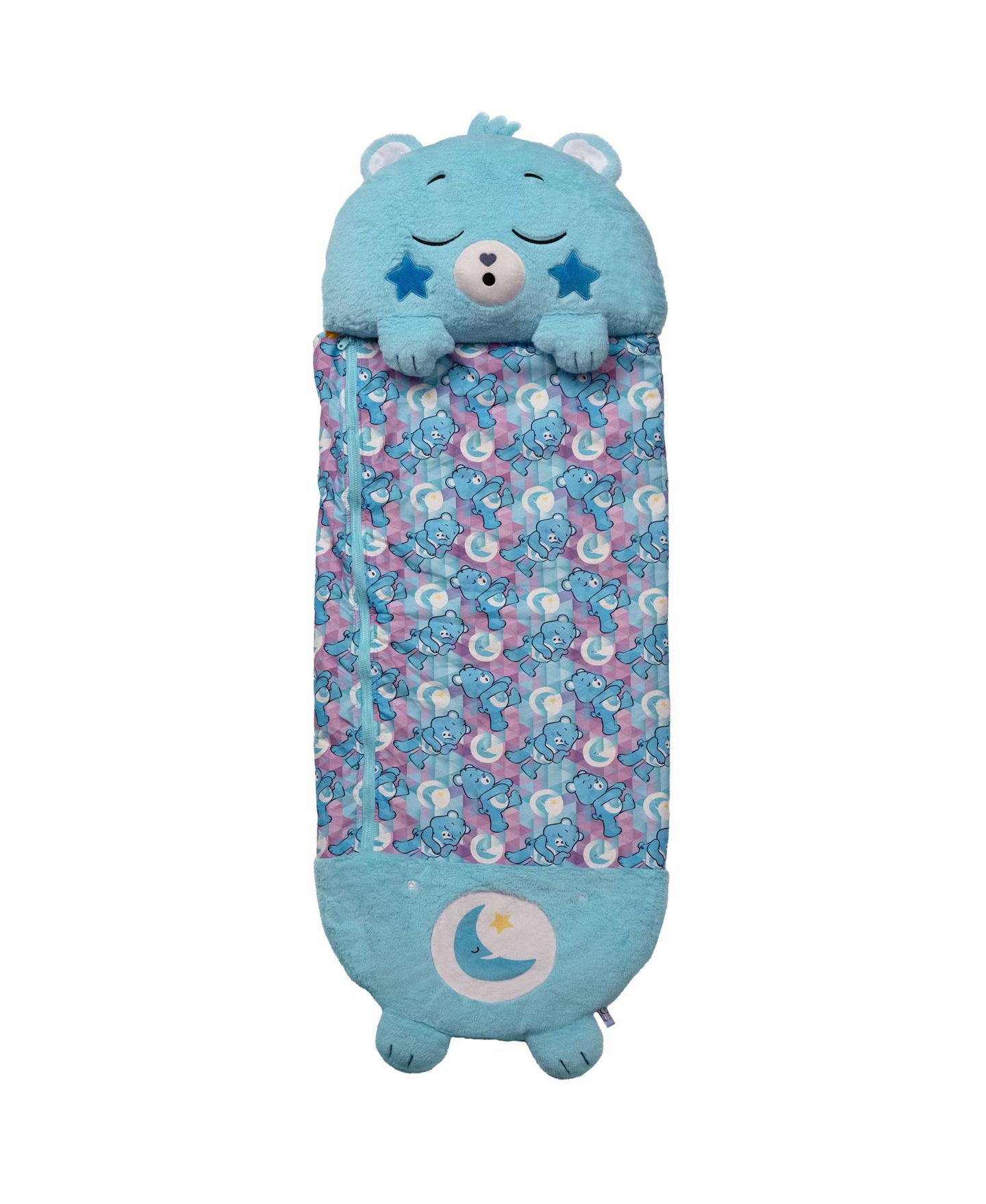 Детская мягкая игрушка Happy Nappers Care Bears Bedtime Bear Medium Weighted-Arms Pillow and Sleep Sack Plush — фото 1