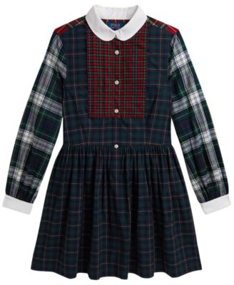 Girls' 7-16 Plaid Cotton Poplin Fun Shirt Dress