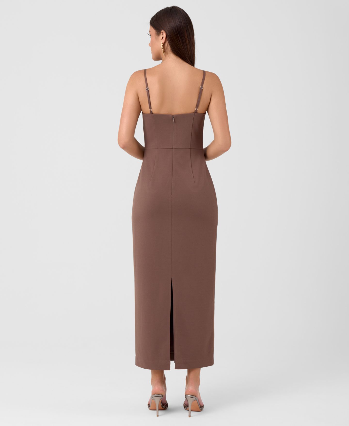 Женское платье RACHEL Rachel Roy Aurea Midi Scoop Neck Sleeveless 3D Floral-Appliqué Dress, цвет: Умбра — фото 3