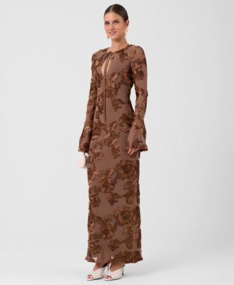 brown elegant dresses for women campaigns_Season_Start_Sale_cloth Mango Fleas High Neck Belt Buckle Style:Anodized Belt Buckle with Emblem - No Wreath ideal for the mother