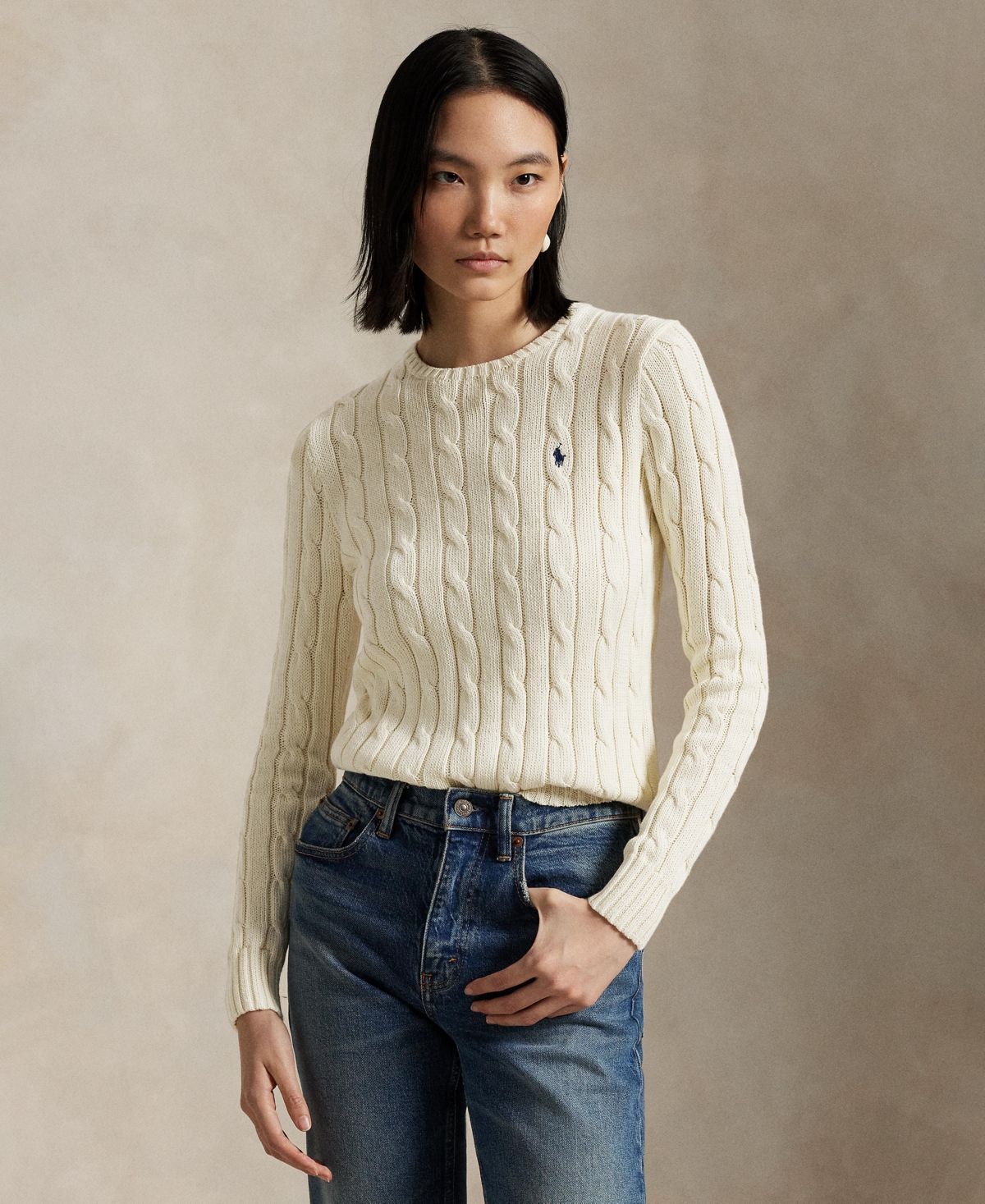 Polo Ralph Lauren Women's Cable Wool-Cashmere Crewneck Sweater