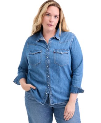 Trendy Plus Size Essential Western Cotton Shirt