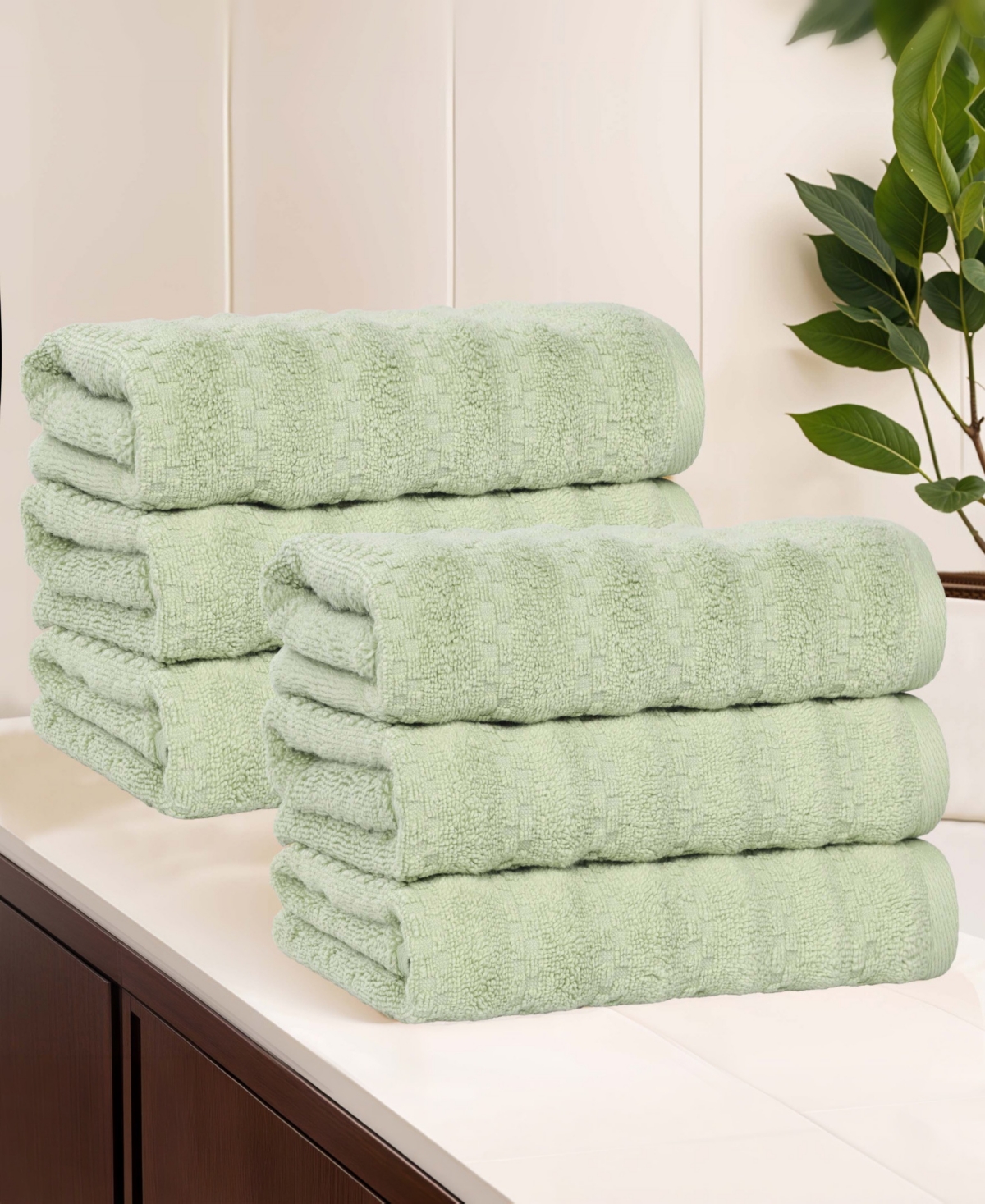 Superior Zuma Zero Twist Cotton Absorbent Quick Dry Soft 6-Piece Hand Towels Set