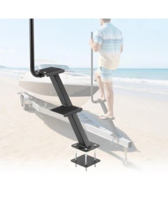 2-Step Heavy-Duty Boat Trailer Steps with Handrail and Non-Slip Surface for 3 Beam Sizes