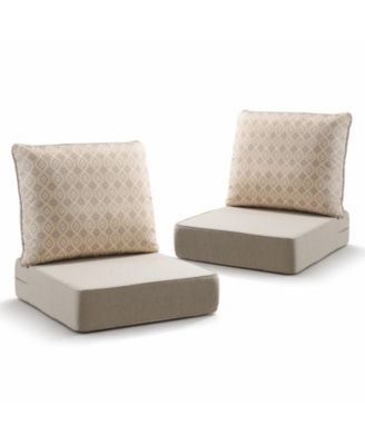 2 Set 6inch Thick Outdoor Chair Patio Cushions 24 x 24 Inch Deep Seat Waterproof Chair Cushions