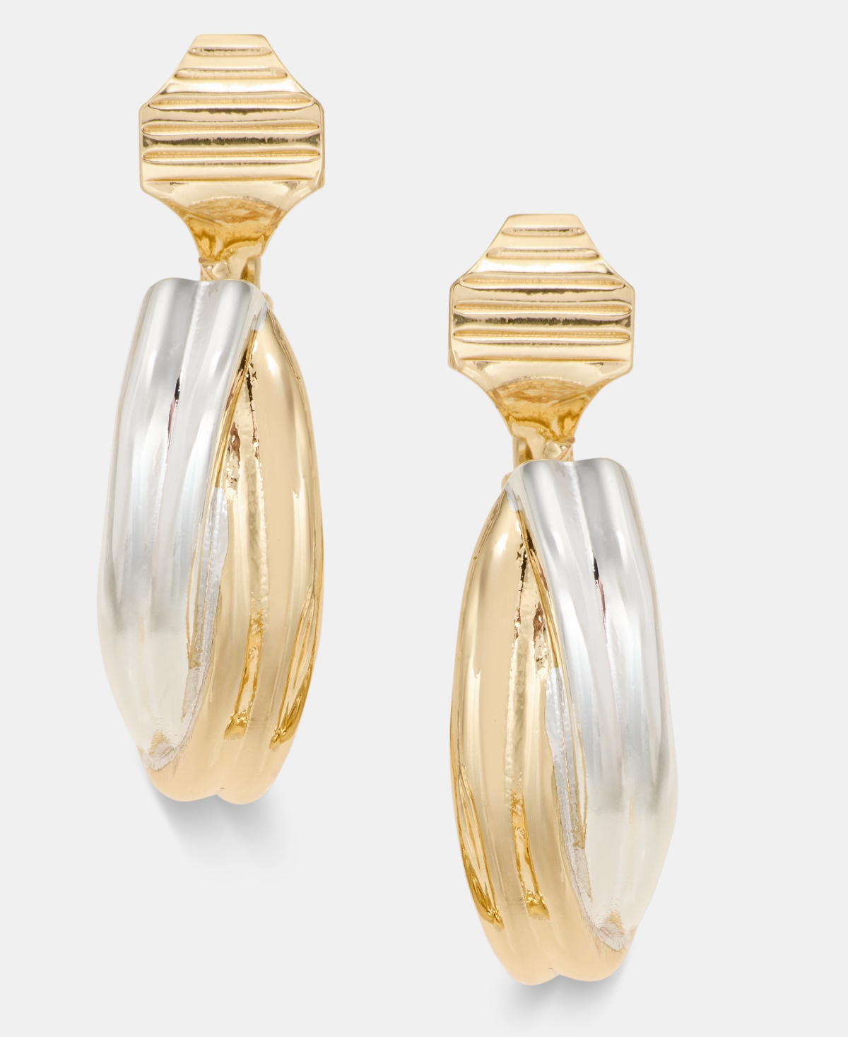 Anne Klein Clip-On Twisted Hoop Earrings