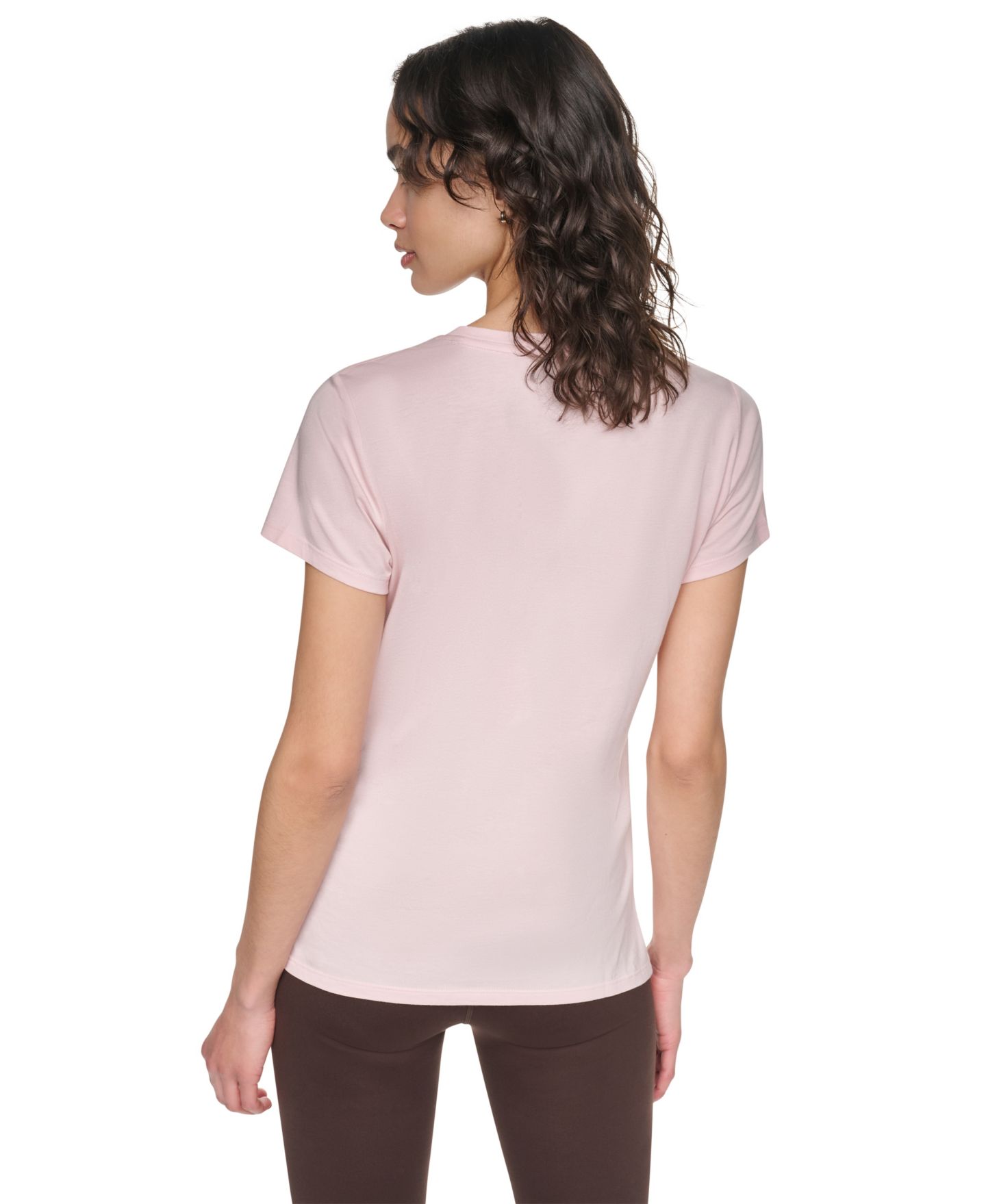 Женская футболка DKNY Sport Flocked Logo Crewneck, цвет: Чёрный — фото 9