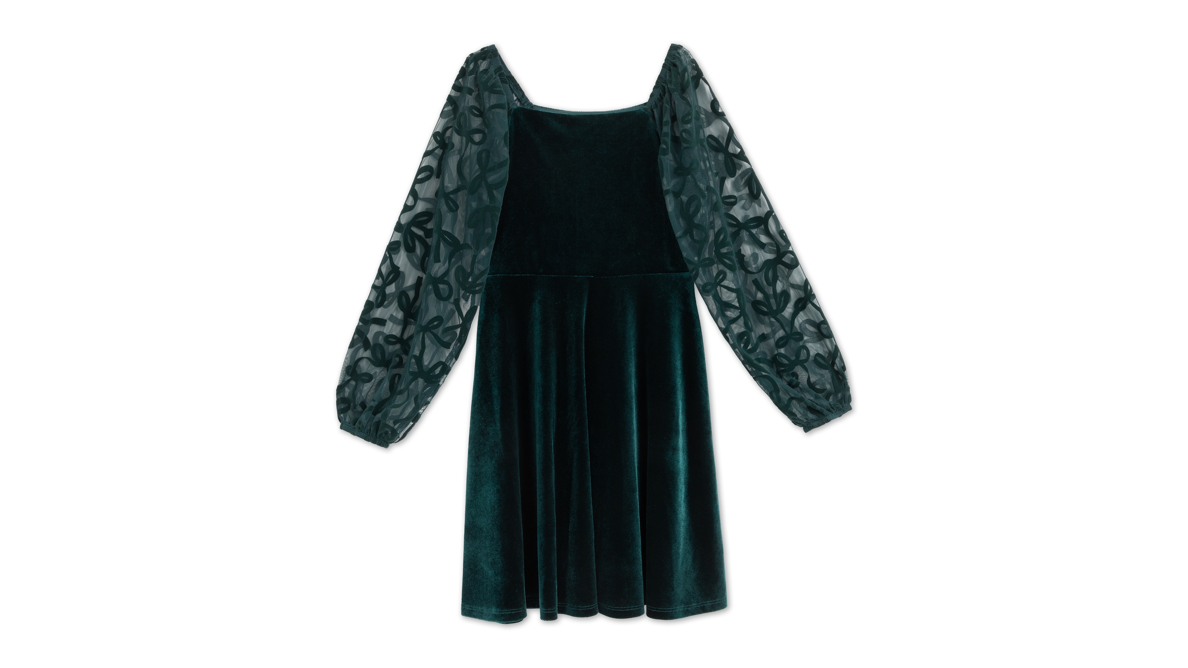 Speechless Big Girls Knee Length Long Sleeve Square Neck Dress