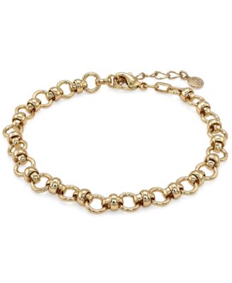 Fine Silver-Plated or 18K Gold-Plated Circle Link Bracelet