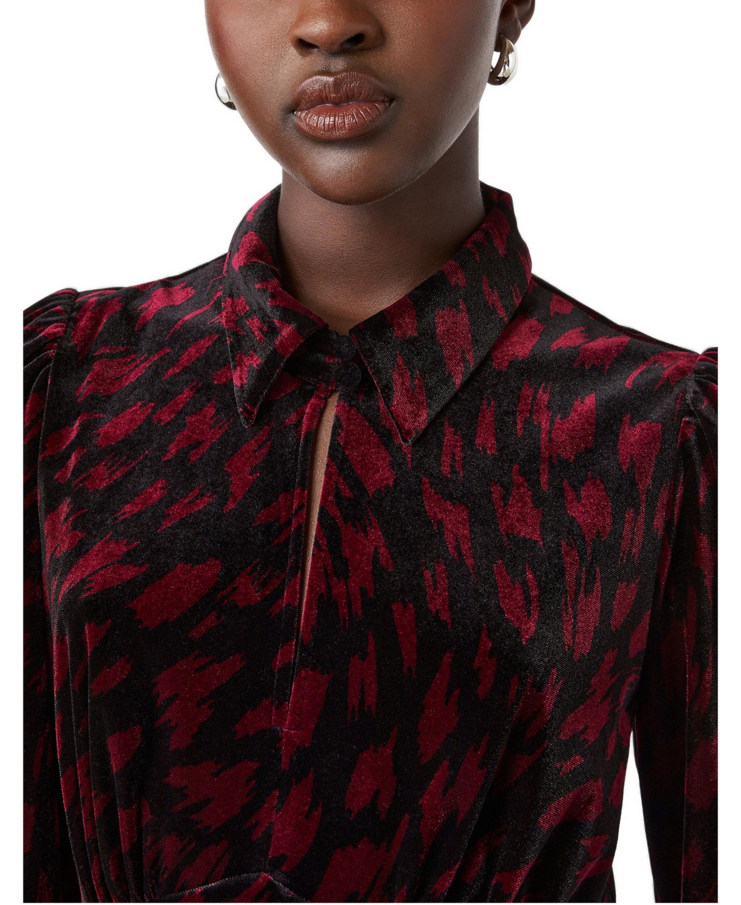 Women's Capri Velvet Long-Sleeve Empire Waistband Dress