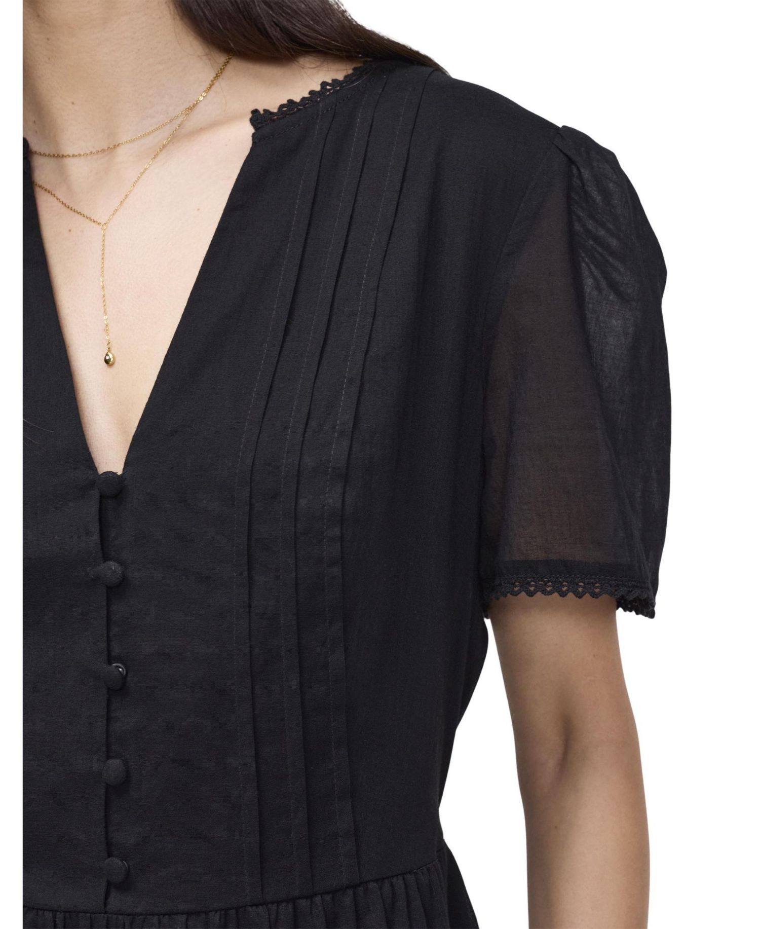 Women's Fit & Flare Cotton V-Neck Short Dress