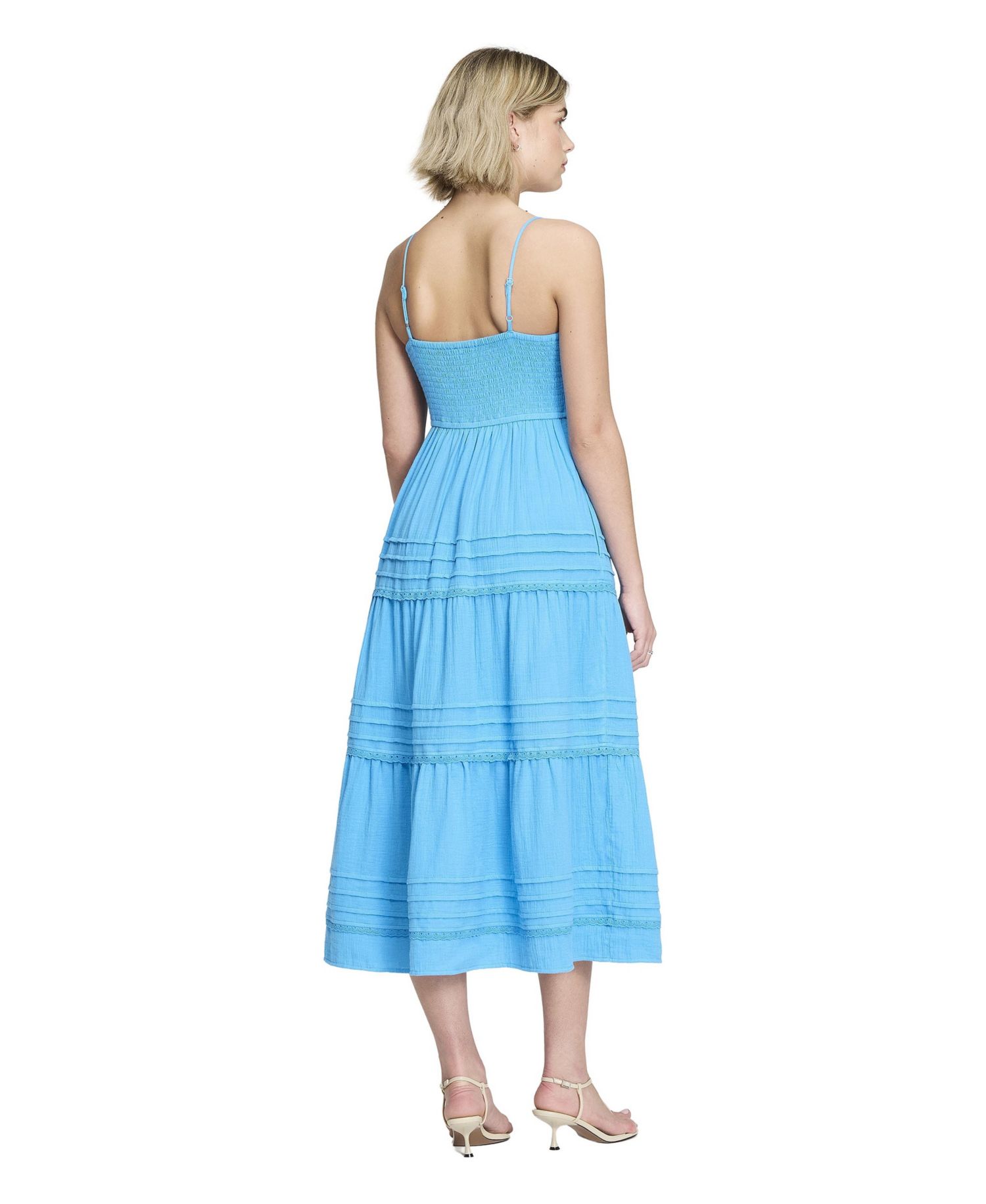 Women's Hazel Tiered Lace-Trim Midi Dress