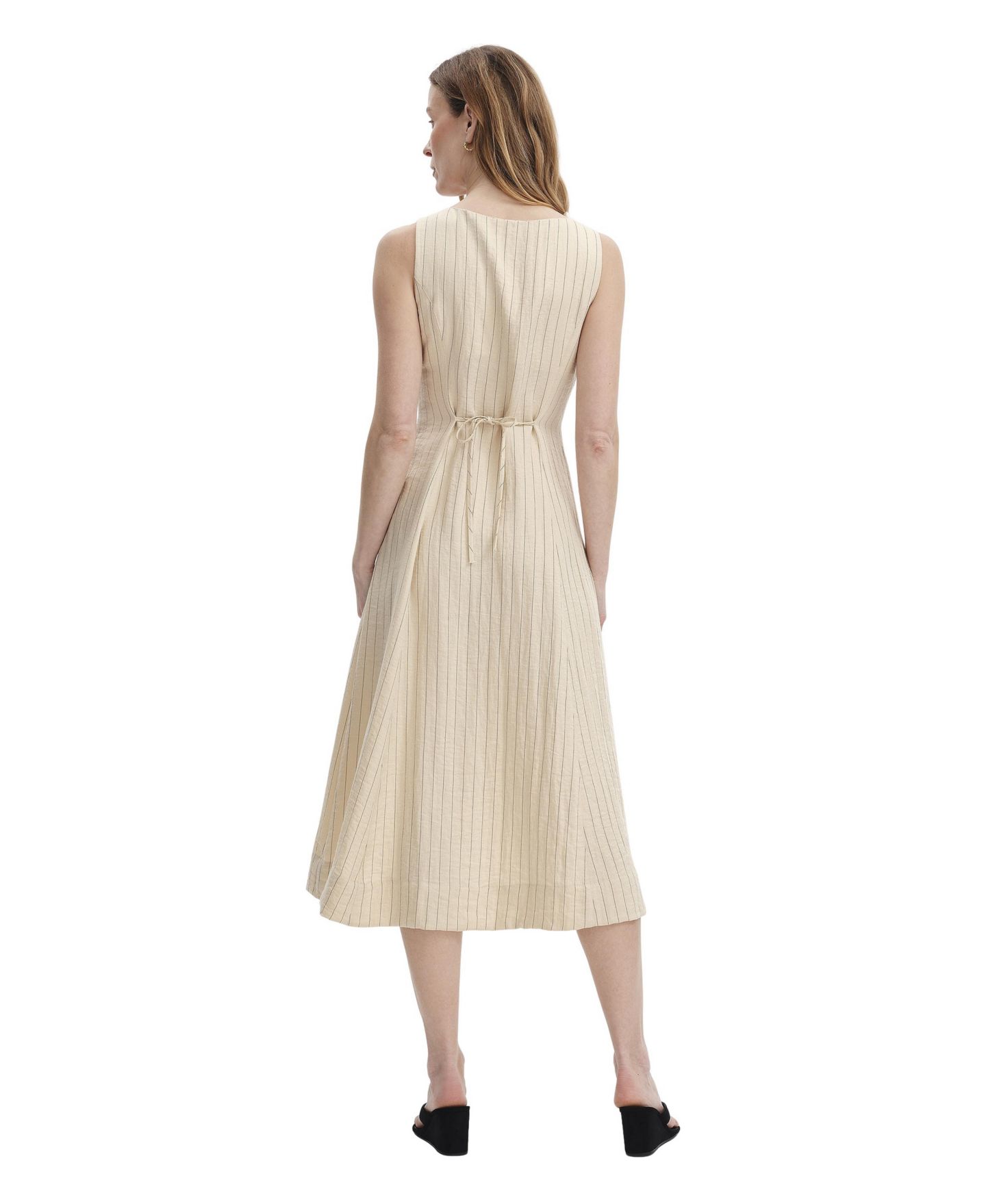 Женское платье Finery London Jillian Stripe Square Neck A-Line, цвет: Бежевый полосатый — фото 3