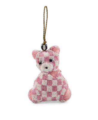 Rosy Check Bear Beaded Ornament