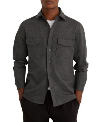 Men's Mcshane Twin-Pocket Button-Through Long Sleeve Overshirt