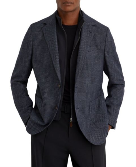 Мужской пиджак REISS Kyle Check Single-Breasted with Gilet Insert Tailored-Fit Blazer
