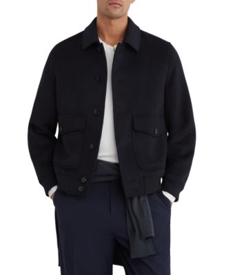 Men's Deluca Wool-Blend Flap-Pocket Bomber Jacket