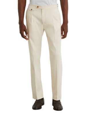 Men's Float Tailored-Fit Pleated Stretch Cotton-Blend Trousers Pants