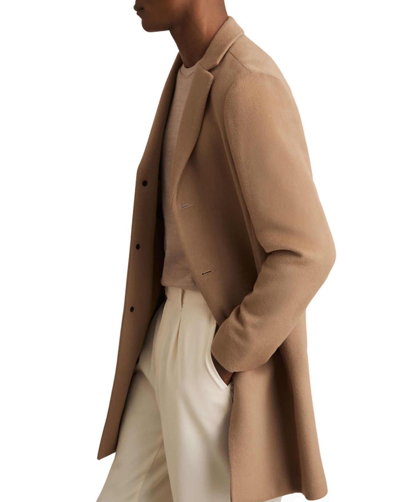 Мужское пальто REISS Gable Epsom Wool-Blend Single-Breasted Mid-Length Overcoat — фото 3