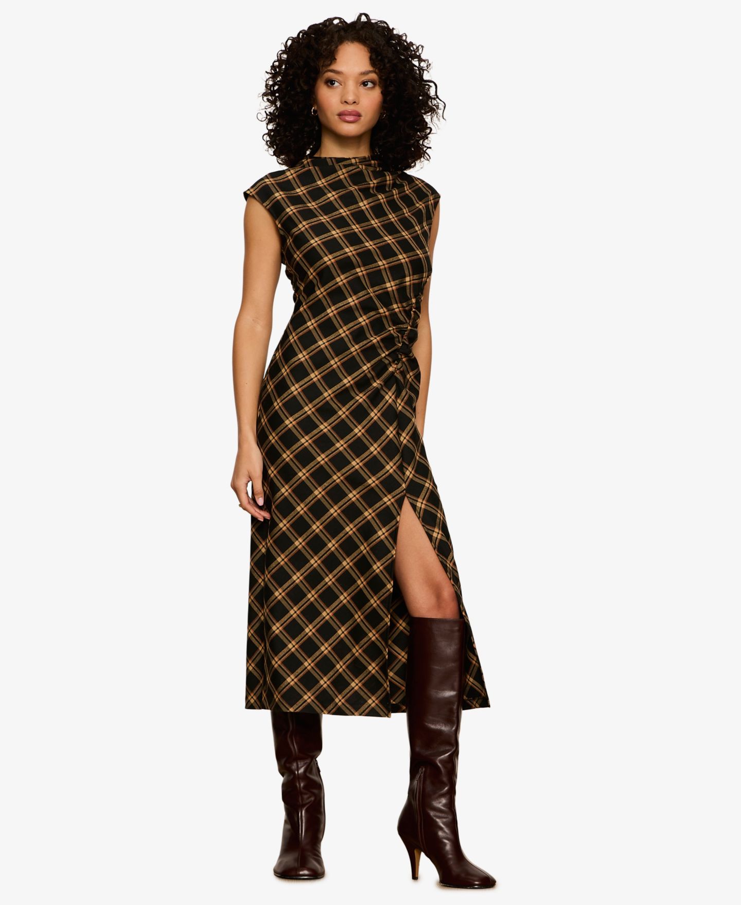 Женское платье Sanctuary Autumn Edit Plaid Sleeveless Midi, цвет: Клетчатый — фото 6