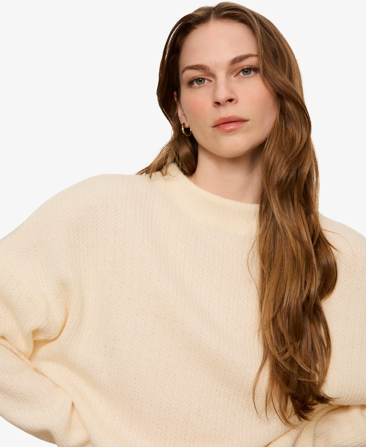 Sanctuary Women's Mock-Neck Ribbed Dolman Sweatshirt