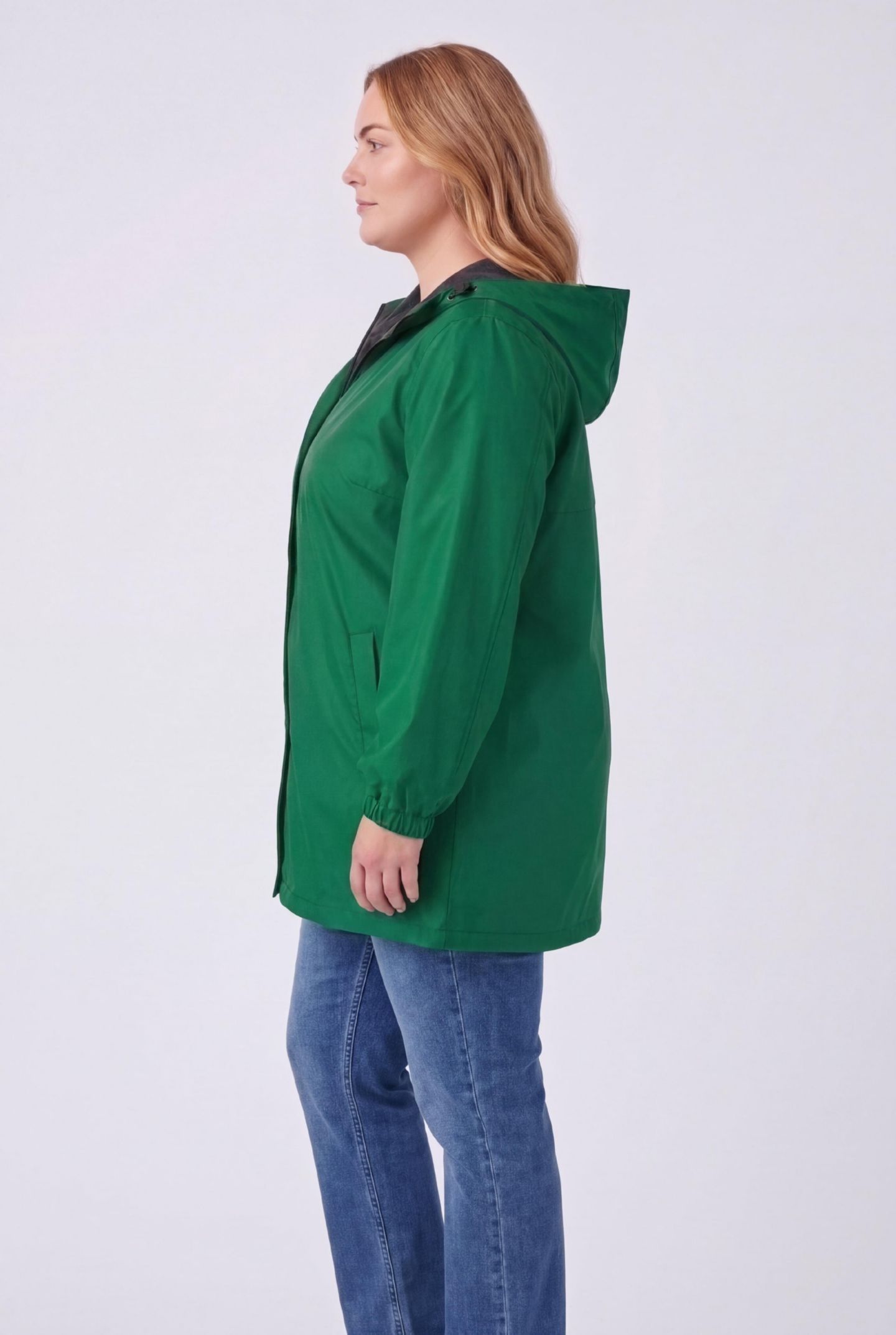 Женские куртки Woman Within Within Fleece-Lined Mid-Length Slicker Raincoat, цвет: Зелёный — фото 4