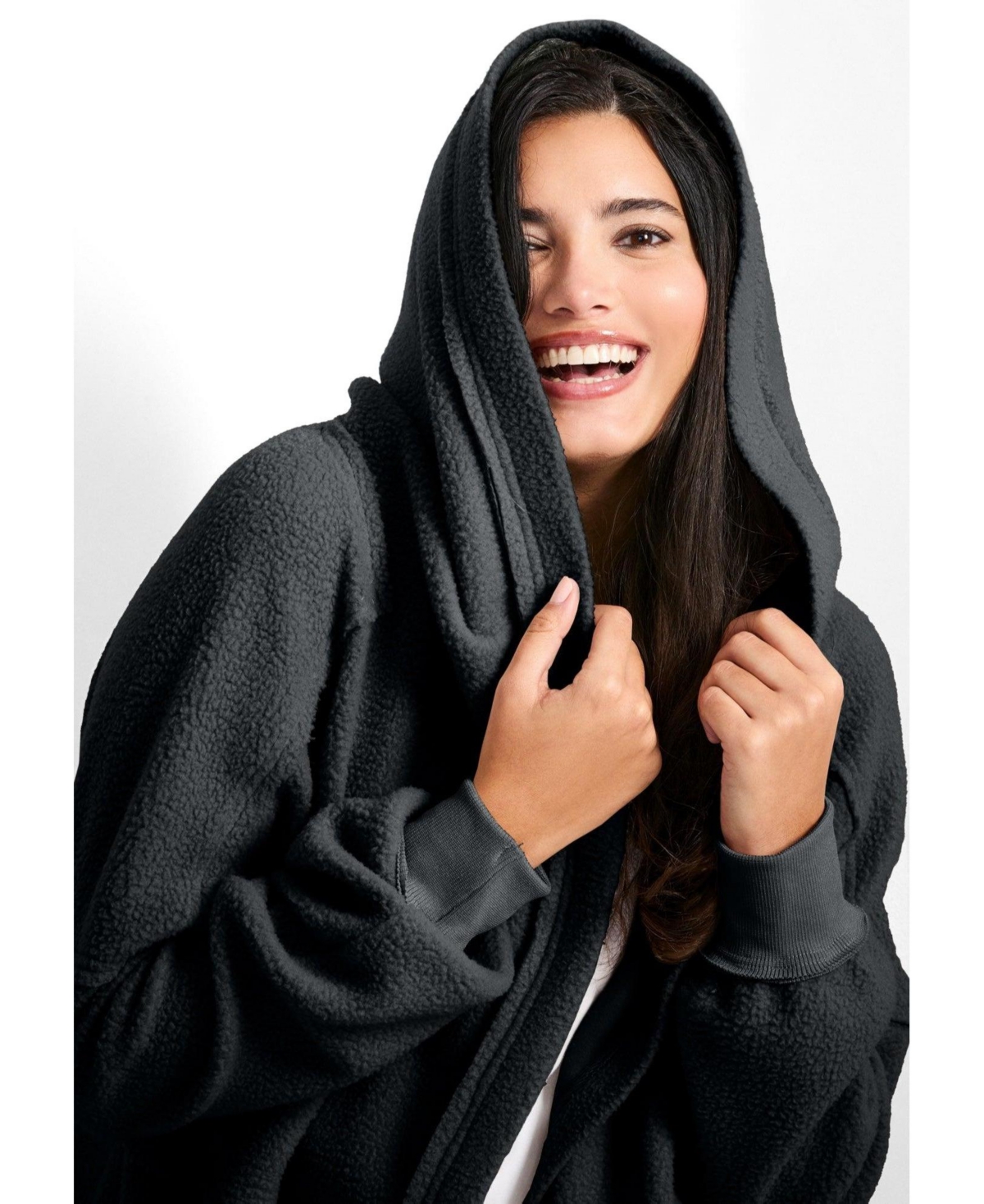 Avenue Plus Size Weekender Hooded Fleece Jacket