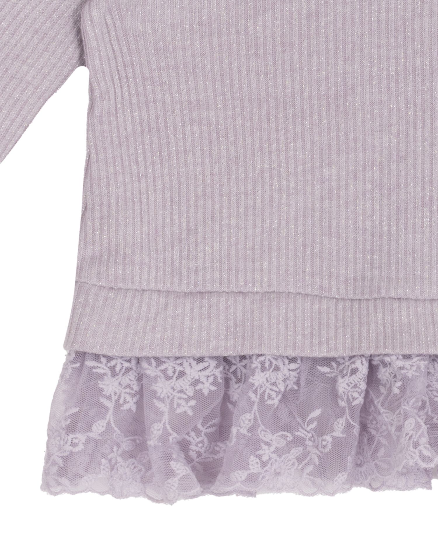 Baby Girls' Lurex Rib Knit Long-Sleeve Top and Ruffle Leggings, 2-Piece Set