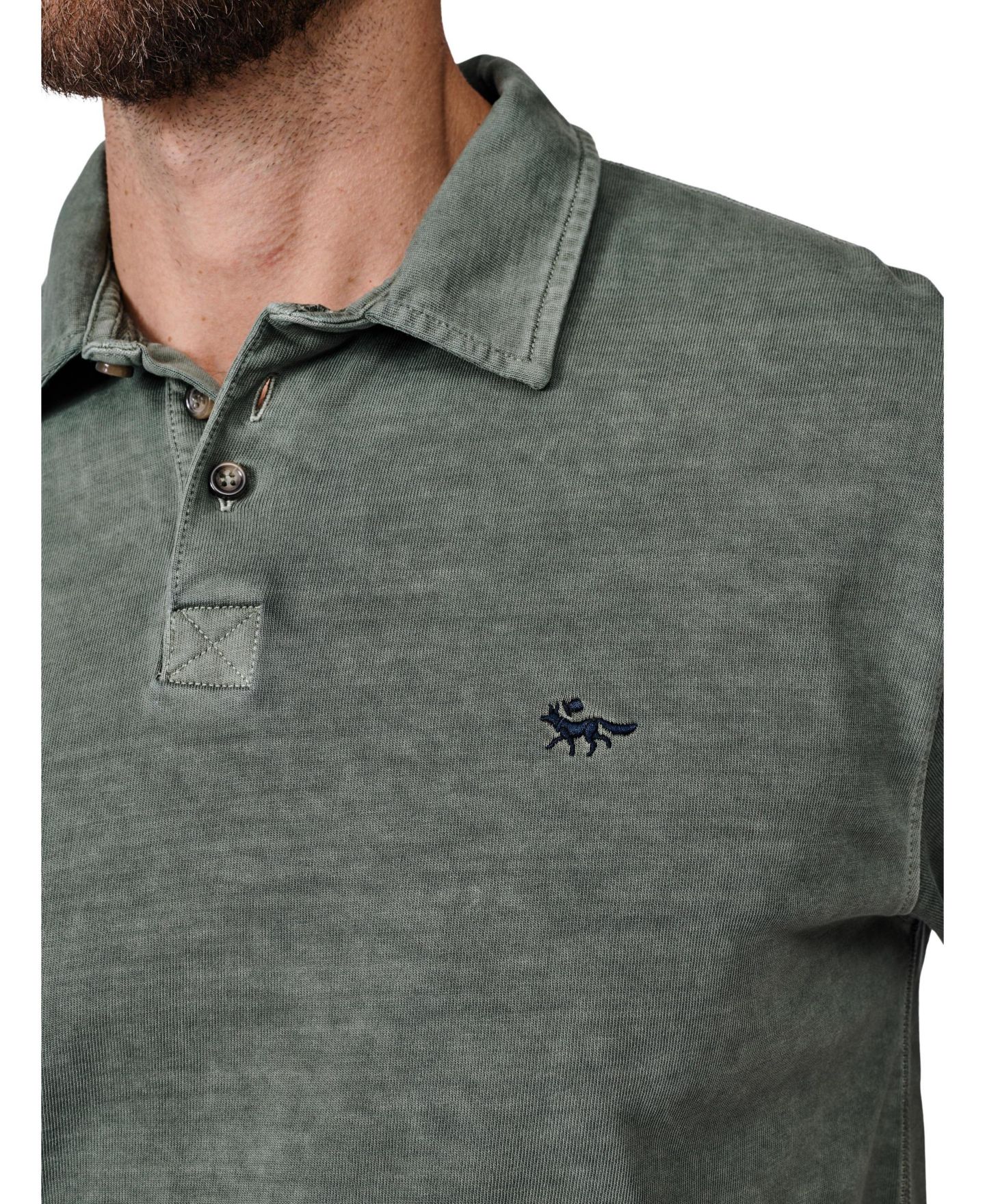 Мужское поло Aubin Arkwright Heavyweight Jersey Polo Shirt, цвет: Зелёный — фото 4