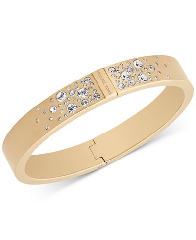 Michael Kors Scattered Crystal Hinged Bangle Bracelet