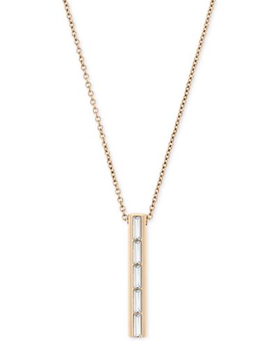 Michael Kors Baguette Linear Pendant Necklace