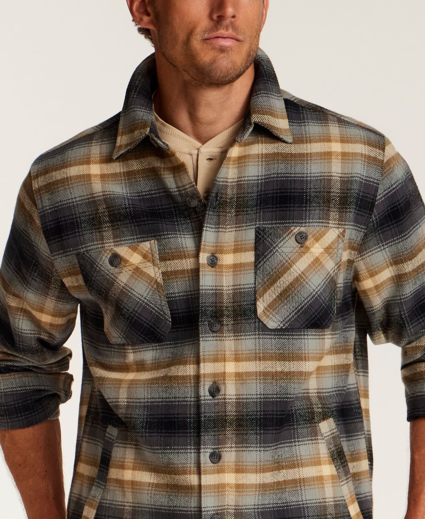 Мужская куртка Weatherproof Vintage Lumberjack Plaid Unlined Cotton Twill Shirt Jacket, цвет: Poppy Seed — фото 3