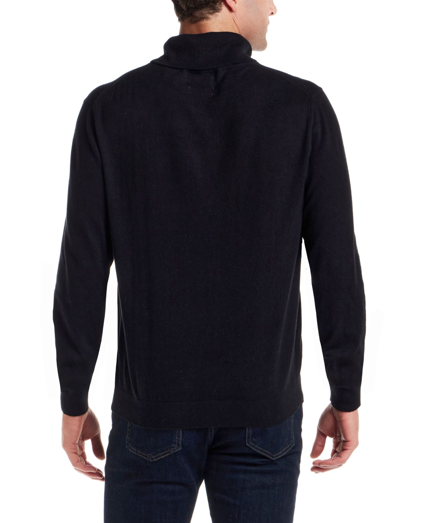 Мужской свитер Weatherproof Vintage Cotton Cashmere Turtle Neck, цвет: Чёрный — фото 4