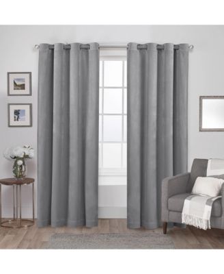 Velvet Heavyweight Light Filtering, Grommet Top Curtain Panels (Set of 2)