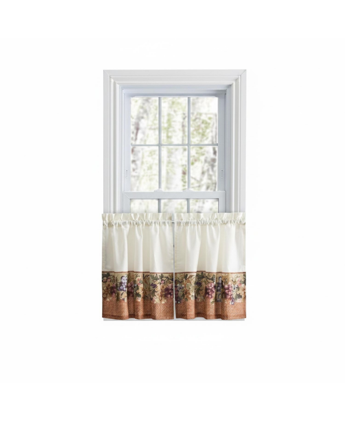 Ellis Curtain Grapevine and Check Pattern Tuscan Hills Window Tiers