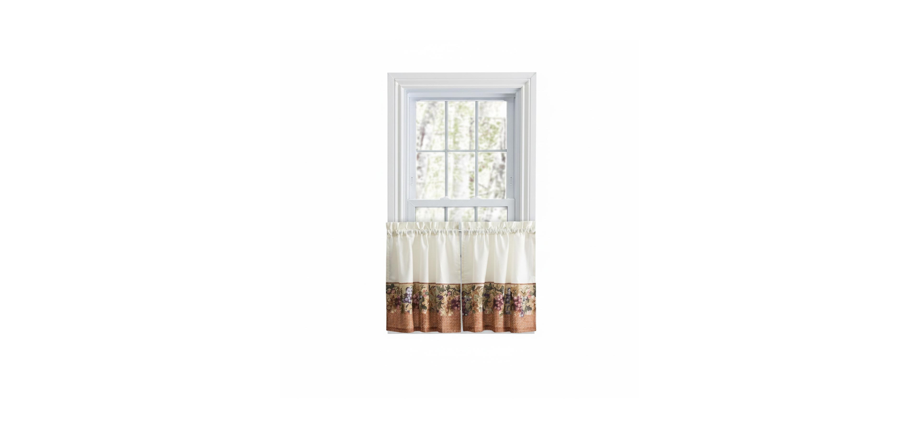 Ellis Curtain Grapevine and Check Pattern Tuscan Hills Window Tiers