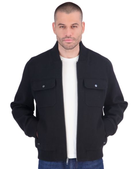 Мужская куртка Calvin Klein Wool Bomber, цвет: Чёрный