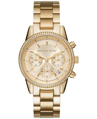 Michael Kors Womens Chronograph Bryant Stainless Steel Bracelet Watch 37mm MK6428MK6357MK6356 - GoldGold 275$